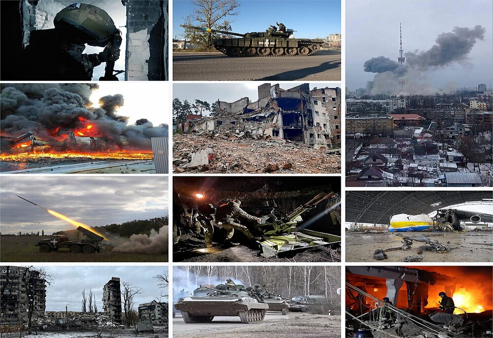 Ucrânia vai perder território e teve cidades destruidas pela guerra/Imgem: Montagem criada por Hoben7599 (Wikipedia)